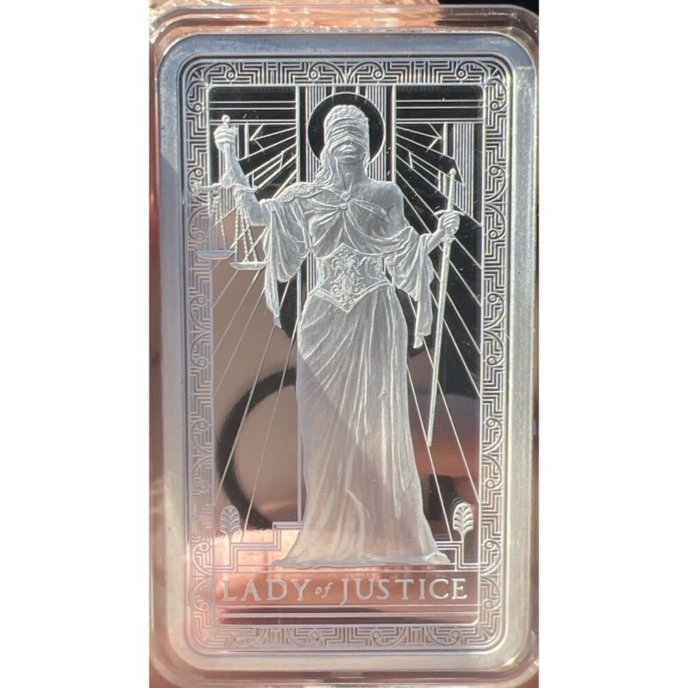 PAMP 10 oz Silver Bar Lady of Justice 999 Fine Silver